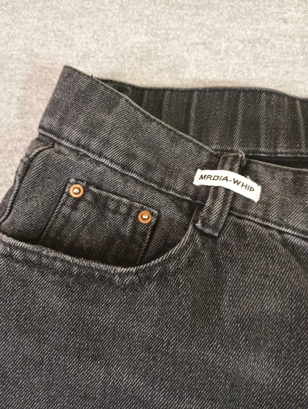 Mrdia Whip Baggy Wide Leg Black Jeans - Vintage Style - Picture 7 of 9